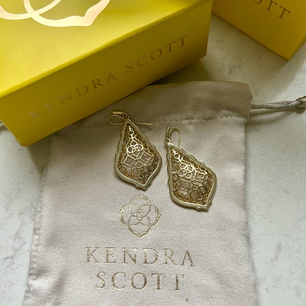 Kendra Scott Gold Drop Earrings - Picture 2 of 4